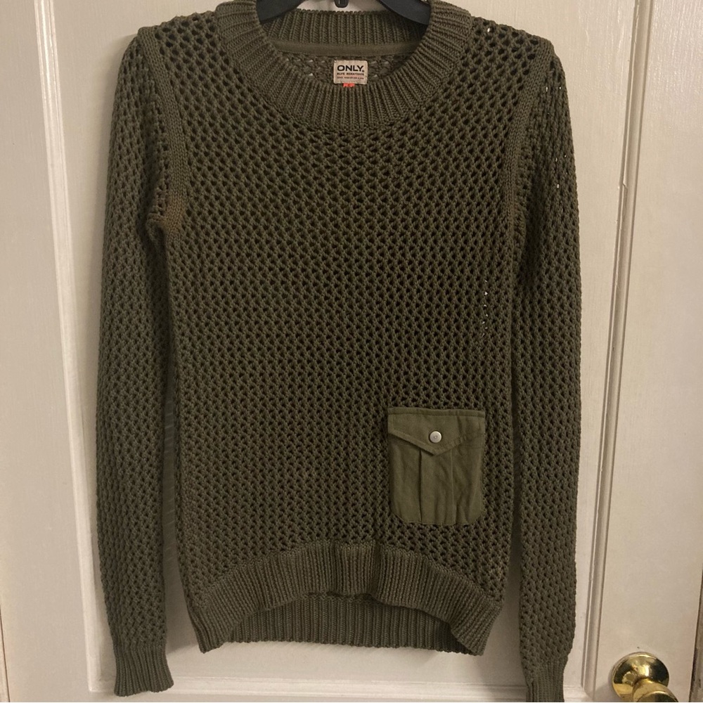 Only Blue Behavior crochet knit sweater